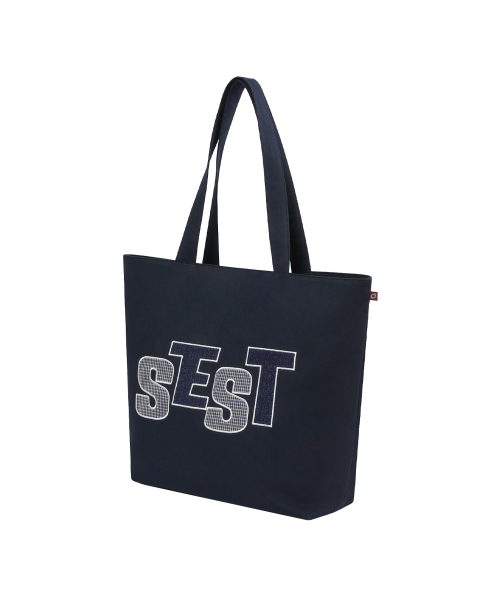 S'EST(エスイーエスティー)の「Patch Shopper Bag Navy(エコバッグ/サブバッグ・メンズ・ネイビー・FREE)」の2枚目の写真