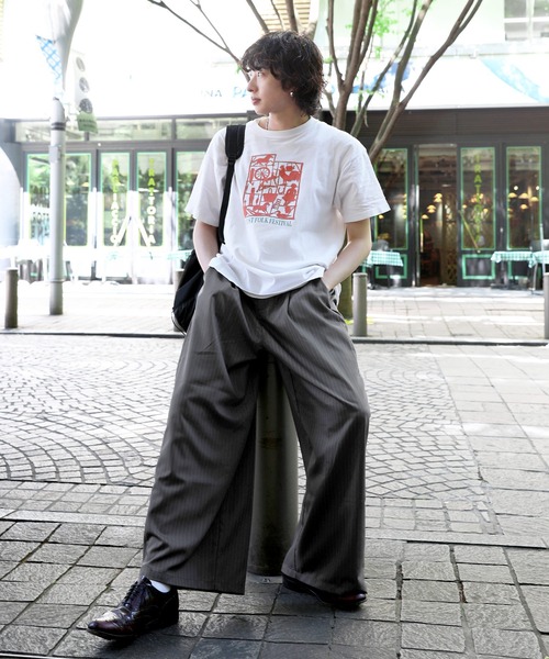 NAKER(ネイカー)の「サイドタックバギースラックス ブラック/ストライプ(スラックス・メンズ・ブラック系/グレー系/ブラック・S/M/L/XL)」の14枚目の写真