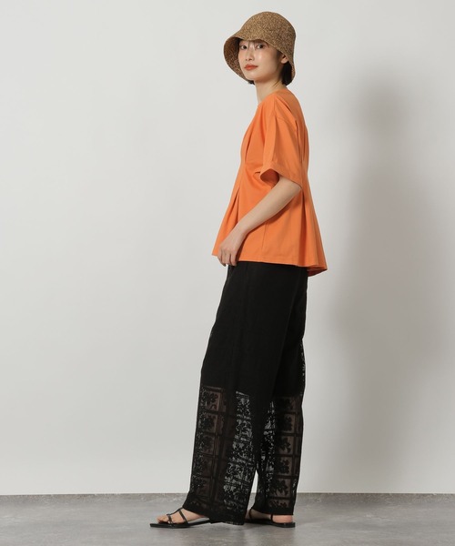 LAKOLE（ラコレ）の「ウエストタック半袖T / 669295（Tシャツ/カットソー・レディース・オレンジ/ブラック/グレー・FREE）」の18枚目の写真