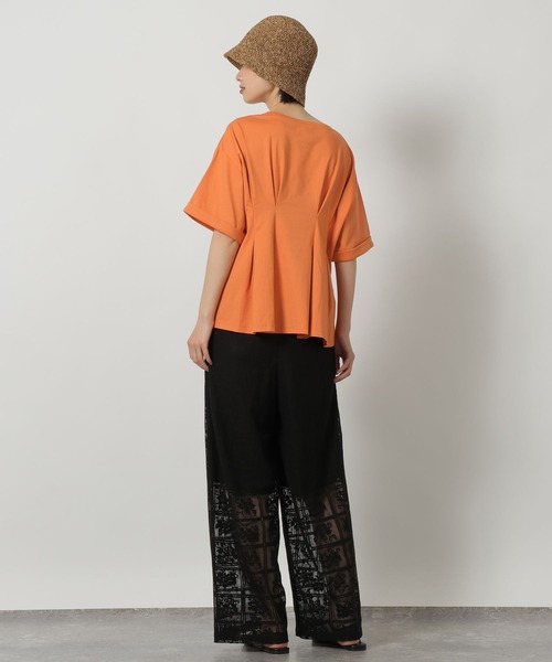 LAKOLE（ラコレ）の「ウエストタック半袖T / 669295（Tシャツ/カットソー・レディース・オレンジ/ブラック/グレー・FREE）」の17枚目の写真