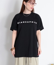 〈さらっと涼しい、シルキータッチ♪〉シルケットコットン オーバーサイズロゴTee