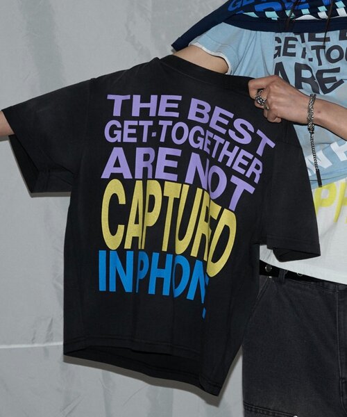 WHO'S WHO gallery（フーズフーギャラリー）の「メッセージTEE（Tシャツ/カットソー・レディース・ネイビー/サックスブルー/ホワイト/ブラック・MEDIUM/SMALL）」の2枚目の写真