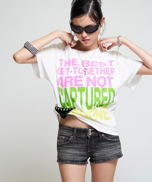 WHO'S WHO gallery(フーズフーギャラリー)の「メッセージTEE(Tシャツ/カットソー・レディース・ネイビー/サックスブルー/ホワイト/ブラック・MEDIUM/SMALL)」の10枚目の写真