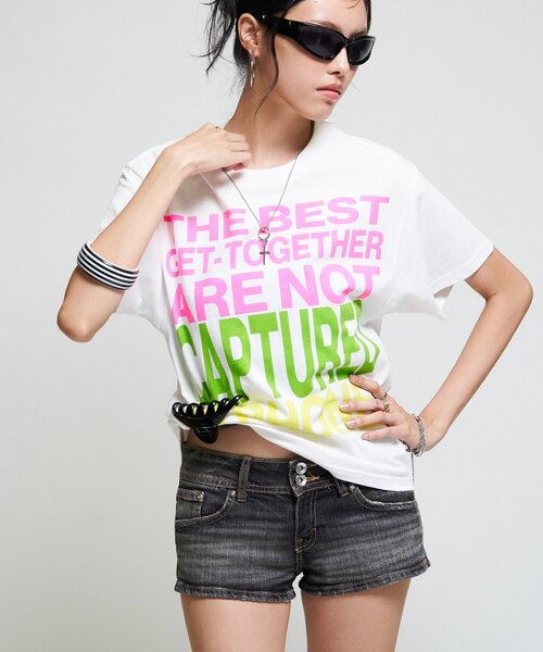 WHO'S WHO gallery(フーズフーギャラリー)の「メッセージTEE(Tシャツ/カットソー・レディース・ネイビー/サックスブルー/ホワイト/ブラック・MEDIUM/SMALL)」の11枚目の写真