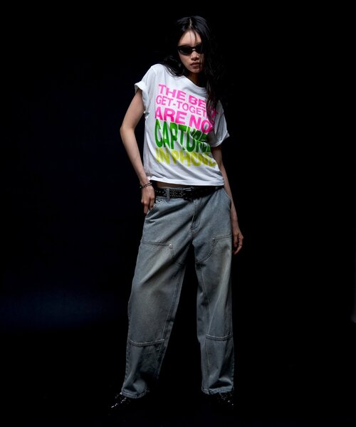 WHO'S WHO gallery（フーズフーギャラリー）の「メッセージTEE（Tシャツ/カットソー・レディース・ネイビー/サックスブルー/ホワイト/ブラック・MEDIUM/SMALL）」の22枚目の写真