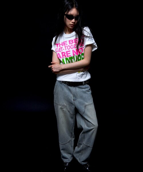 WHO'S WHO gallery（フーズフーギャラリー）の「メッセージTEE（Tシャツ/カットソー・レディース・ネイビー/サックスブルー/ホワイト/ブラック・MEDIUM/SMALL）」の20枚目の写真