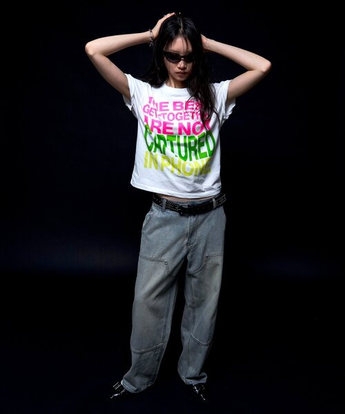 WHO'S WHO gallery（フーズフーギャラリー）の「メッセージTEE（Tシャツ/カットソー・レディース・ネイビー/サックスブルー/ホワイト/ブラック・MEDIUM/SMALL）」の19枚目の写真