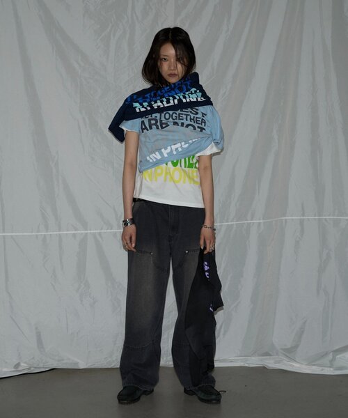 WHO'S WHO gallery（フーズフーギャラリー）の「メッセージTEE（Tシャツ/カットソー・レディース・ネイビー/サックスブルー/ホワイト/ブラック・MEDIUM/SMALL）」の16枚目の写真