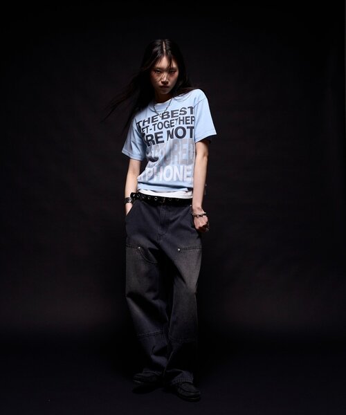 WHO'S WHO gallery（フーズフーギャラリー）の「メッセージTEE（Tシャツ/カットソー・レディース・ネイビー/サックスブルー/ホワイト/ブラック・MEDIUM/SMALL）」の15枚目の写真