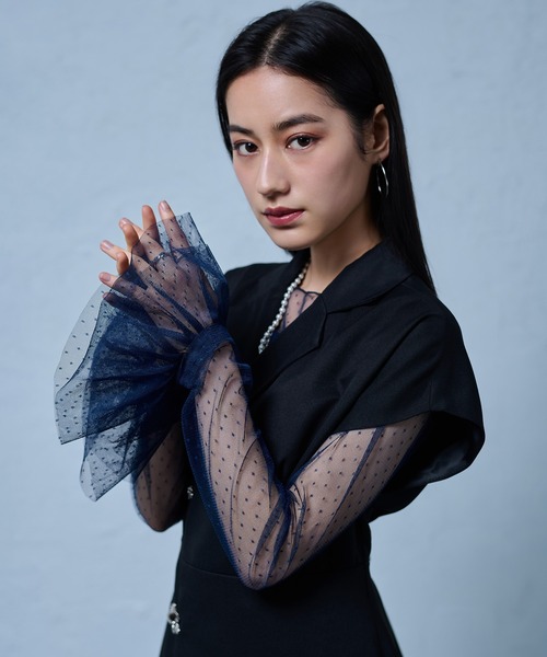 Ellno de Mavie（エルノデメヴィ）の「ソデフリルドットアソートシアートップス（Tシャツ/カットソー・レディース・ブラック系その他/ブラック/ブルー系その他・FREE）」の12枚目の写真