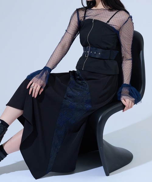 Ellno de Mavie（エルノデメヴィ）の「ソデフリルドットアソートシアートップス（Tシャツ/カットソー・レディース・ブラック系その他/ブラック/ブルー系その他・FREE）」の9枚目の写真