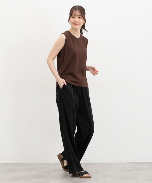Honeys(ハニーズ)の「【接触冷感】接触冷感ストレートパンツ(スウェットパンツ・レディース・スミクロ/杢グレー/ブラック・L/LL/M/S)」の5枚目の写真