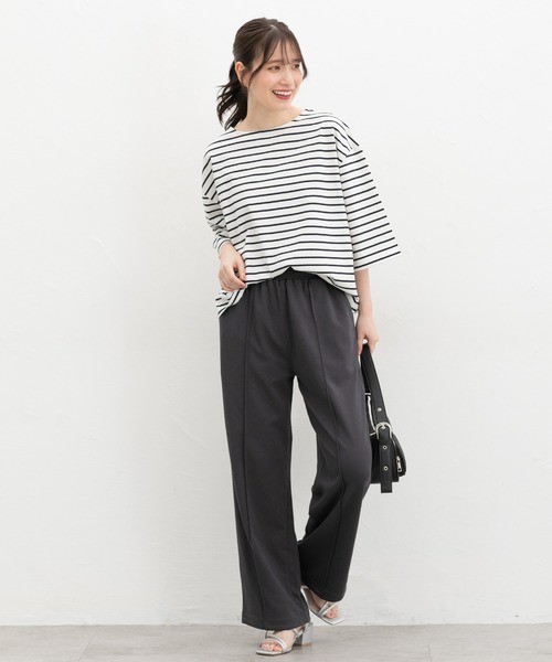 Honeys(ハニーズ)の「【接触冷感】接触冷感ストレートパンツ(スウェットパンツ・レディース・スミクロ/杢グレー/ブラック・L/LL/M/S)」の11枚目の写真