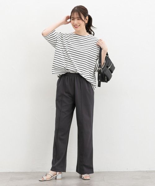 Honeys(ハニーズ)の「【接触冷感】接触冷感ストレートパンツ(スウェットパンツ・レディース・スミクロ/杢グレー/ブラック・L/LL/M/S)」の12枚目の写真