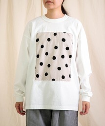 prit（プリット）の「[prit] 空紡天竺×シャツコールラフドットプリント L/SフレームTee（Tシャツ/カットソー）」