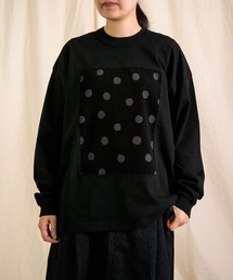 prit（プリット）の「[prit] 空紡天竺×シャツコールラフドットプリント L/SフレームTee（Tシャツ/カットソー）」
