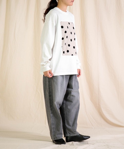 prit（プリット）の「[prit] 空紡天竺×シャツコールラフドットプリント L/SフレームTee（Tシャツ/カットソー・レディース・ライトグレー系/ブラック系その他/ホワイト系その他・FREE）」の17枚目の写真