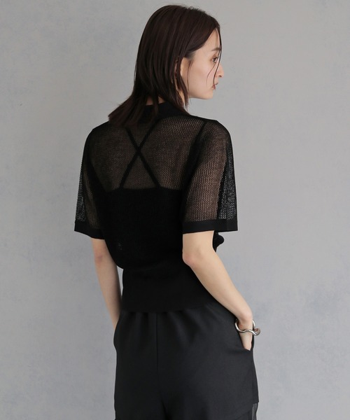&g'aime(アンジェム)の「【&g'aime 】ラメメッシュポロニット Glitter Mesh Polo Knit(ニット/セーター・レディース・アイボリー/グレー/ブラック・FREE)」の20枚目の写真