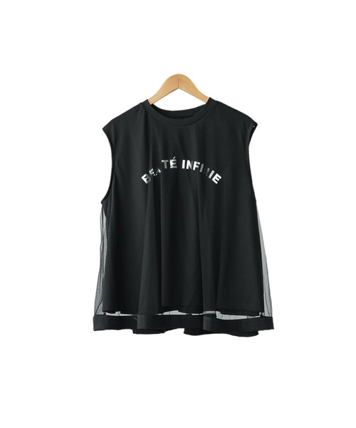 mili an deni（ミリアンデニ）の「チュールレイヤードロゴプリントTシャツ（Tシャツ/カットソー・レディース・ブラック/ホワイト・M）」の17枚目の写真
