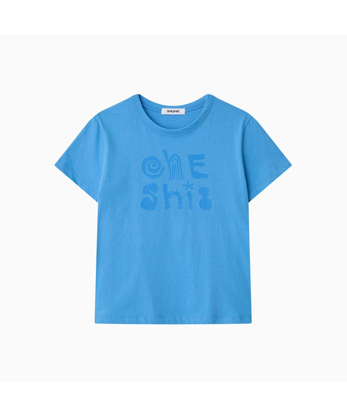 OHESHIO(オヘシオ)の「ART LOGO T-SHIRT, BLUE(Tシャツ/カットソー・レディース・その他・FREE)」の1枚目の写真