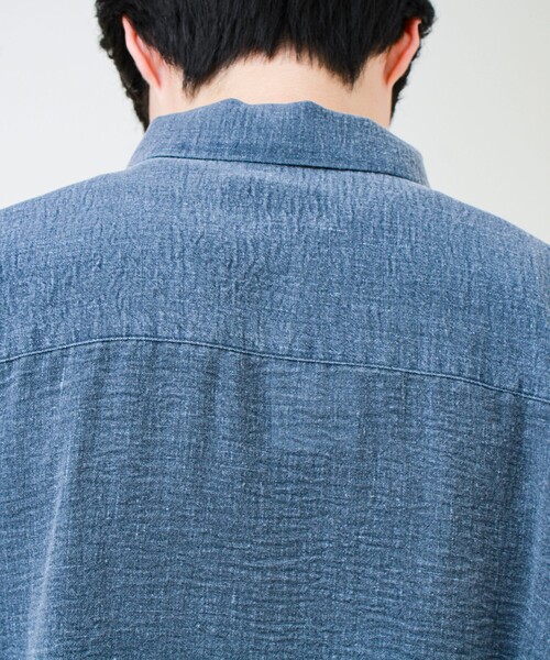 GLOSTER（グロスター）の「【セットアップ対応】麻調ウォッシュ ショートスリーブシャツ（シャツ/ブラウス・メンズ・オリーブ/チャコールグレー/インディゴブルー・L/M/S）」の18枚目の写真