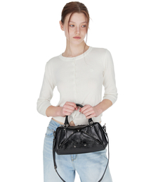 SUNBURNPROJECT（サンバーンプロジェクト）の「Faux Leather Mini M.O.S Bag, BLACK（メッセンジャーバッグ）」