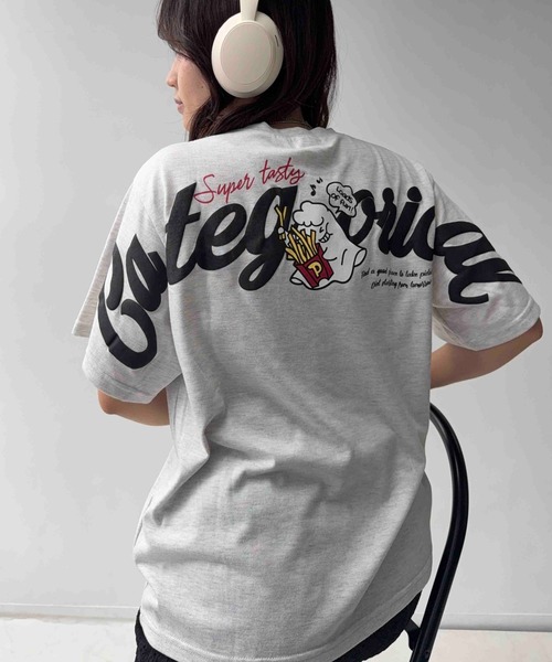 AS KNOW AS plus（アズノゥアズプラス）の「〇ビッグサイズ おばけアソート半袖Tシャツ(サーフィン・ポテト）【UNISEX ITEM】（Tシャツ/カットソー・レディース・ネイビー/オートミール/オフホワイト/ブラック・FREE）」の4枚目の写真