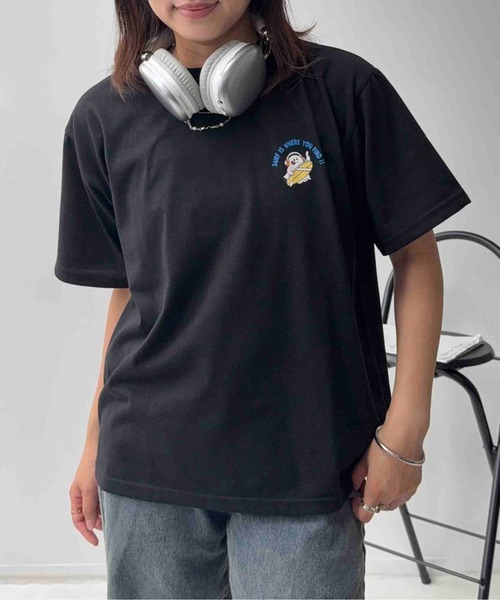 AS KNOW AS plus（アズノゥアズプラス）の「〇ビッグサイズ おばけアソート半袖Tシャツ(サーフィン・ポテト）【UNISEX ITEM】（Tシャツ/カットソー・レディース・ネイビー/オートミール/オフホワイト/ブラック・FREE）」の3枚目の写真
