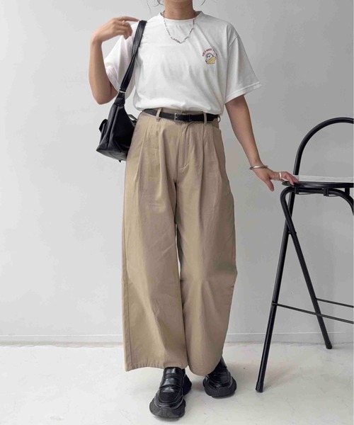 AS KNOW AS plus（アズノゥアズプラス）の「〇ビッグサイズ おばけアソート半袖Tシャツ(サーフィン・ポテト）【UNISEX ITEM】（Tシャツ/カットソー・レディース・ネイビー/オートミール/オフホワイト/ブラック・FREE）」の8枚目の写真