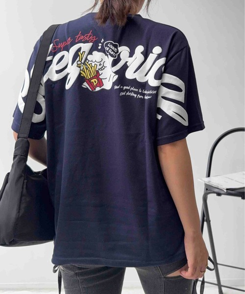 AS KNOW AS plus（アズノゥアズプラス）の「〇ビッグサイズ おばけアソート半袖Tシャツ(サーフィン・ポテト）【UNISEX ITEM】（Tシャツ/カットソー・レディース・ネイビー/オートミール/オフホワイト/ブラック・FREE）」の11枚目の写真