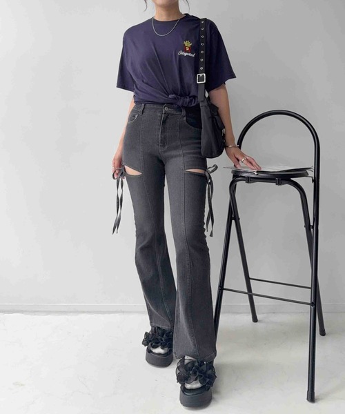 AS KNOW AS plus（アズノゥアズプラス）の「〇ビッグサイズ おばけアソート半袖Tシャツ(サーフィン・ポテト）【UNISEX ITEM】（Tシャツ/カットソー・レディース・ネイビー/オートミール/オフホワイト/ブラック・FREE）」の13枚目の写真
