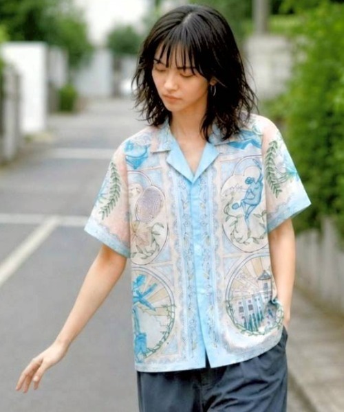 KAMINARI_TOKIO（カミナリトキオ）の「シエルグラフィックブラウス（シャツ/ブラウス・レディース・ライトグリーン・FREE）」の9枚目の写真