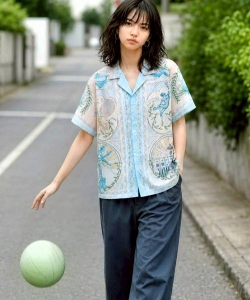 KAMINARI_TOKIO（カミナリトキオ）の「シエルグラフィックブラウス（シャツ/ブラウス・レディース・ライトグリーン・FREE）」の6枚目の写真
