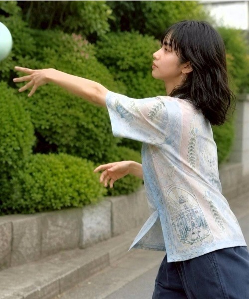 KAMINARI_TOKIO（カミナリトキオ）の「シエルグラフィックブラウス（シャツ/ブラウス・レディース・ライトグリーン・FREE）」の7枚目の写真