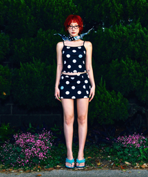 Polka Dot Skort Black