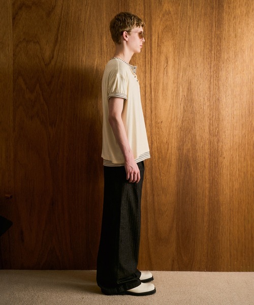 CAMPHOR WOOD(カンファーウッド)の「LACEUP SAILOR HERRINGBONE DENIM / レースアップセイラーヘリンボーンデニム(デニムパンツ・メンズ・インディゴブルー/ブラック・SMALL/MEDIUM/LARGE)」の6枚目の写真