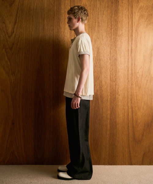 CAMPHOR WOOD(カンファーウッド)の「LACEUP SAILOR HERRINGBONE DENIM / レースアップセイラーヘリンボーンデニム(デニムパンツ・メンズ・インディゴブルー/ブラック・SMALL/MEDIUM/LARGE)」の8枚目の写真