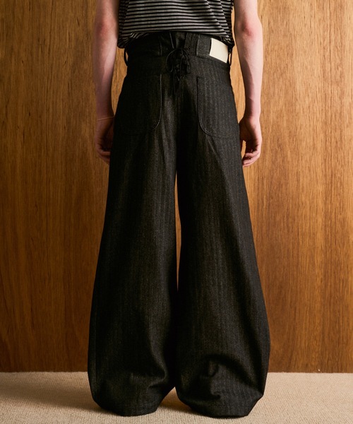 CAMPHOR WOOD(カンファーウッド)の「LACEUP SAILOR HERRINGBONE DENIM / レースアップセイラーヘリンボーンデニム(デニムパンツ・メンズ・インディゴブルー/ブラック・SMALL/MEDIUM/LARGE)」の14枚目の写真