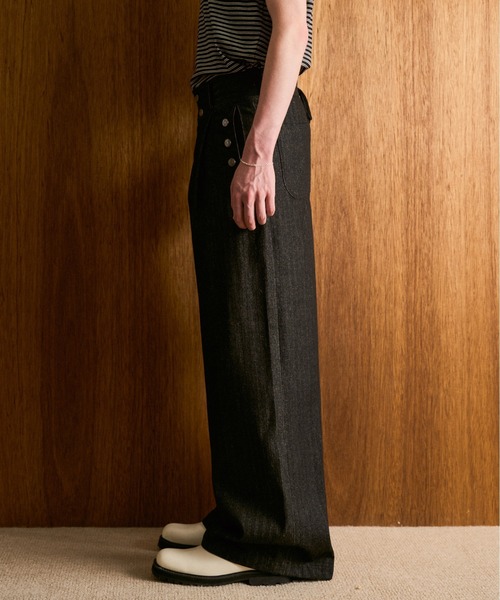 CAMPHOR WOOD(カンファーウッド)の「LACEUP SAILOR HERRINGBONE DENIM / レースアップセイラーヘリンボーンデニム(デニムパンツ・メンズ・インディゴブルー/ブラック・SMALL/MEDIUM/LARGE)」の15枚目の写真