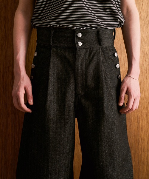 CAMPHOR WOOD(カンファーウッド)の「LACEUP SAILOR HERRINGBONE DENIM / レースアップセイラーヘリンボーンデニム(デニムパンツ・メンズ・インディゴブルー/ブラック・SMALL/MEDIUM/LARGE)」の16枚目の写真