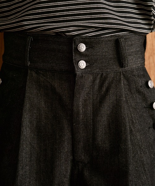 CAMPHOR WOOD(カンファーウッド)の「LACEUP SAILOR HERRINGBONE DENIM / レースアップセイラーヘリンボーンデニム(デニムパンツ・メンズ・インディゴブルー/ブラック・SMALL/MEDIUM/LARGE)」の17枚目の写真