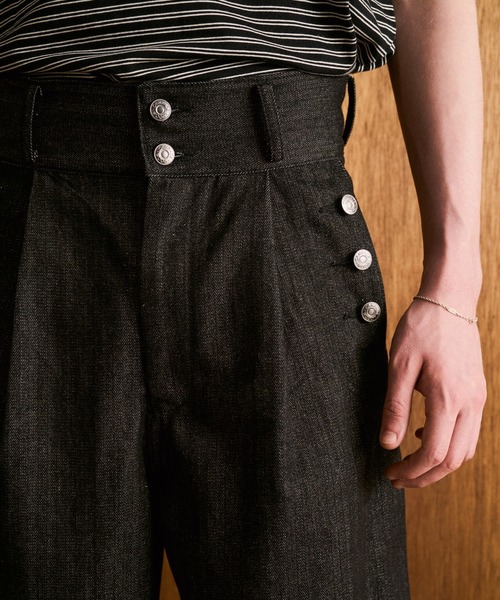 CAMPHOR WOOD(カンファーウッド)の「LACEUP SAILOR HERRINGBONE DENIM / レースアップセイラーヘリンボーンデニム(デニムパンツ・メンズ・インディゴブルー/ブラック・SMALL/MEDIUM/LARGE)」の18枚目の写真