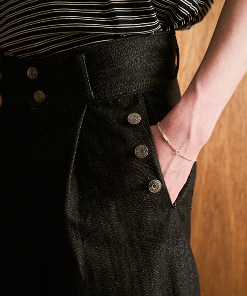 CAMPHOR WOOD(カンファーウッド)の「LACEUP SAILOR HERRINGBONE DENIM / レースアップセイラーヘリンボーンデニム(デニムパンツ・メンズ・インディゴブルー/ブラック・SMALL/MEDIUM/LARGE)」の19枚目の写真
