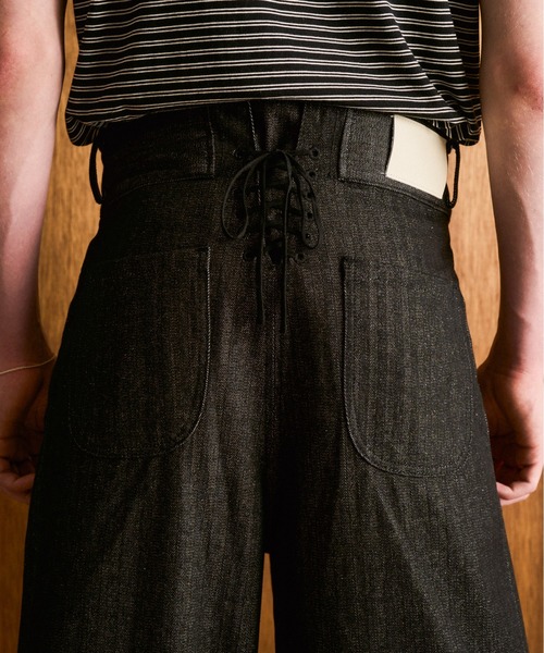 CAMPHOR WOOD(カンファーウッド)の「LACEUP SAILOR HERRINGBONE DENIM / レースアップセイラーヘリンボーンデニム(デニムパンツ・メンズ・インディゴブルー/ブラック・SMALL/MEDIUM/LARGE)」の22枚目の写真