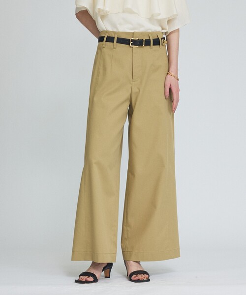 qualite(カリテ)の「TCツイルワイドパンツ(その他パンツ・レディース・ブラック/ベージュ・38/36)」の2枚目の写真