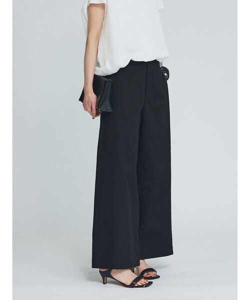 qualite(カリテ)の「TCツイルワイドパンツ(その他パンツ・レディース・ブラック/ベージュ・38/36)」の1枚目の写真