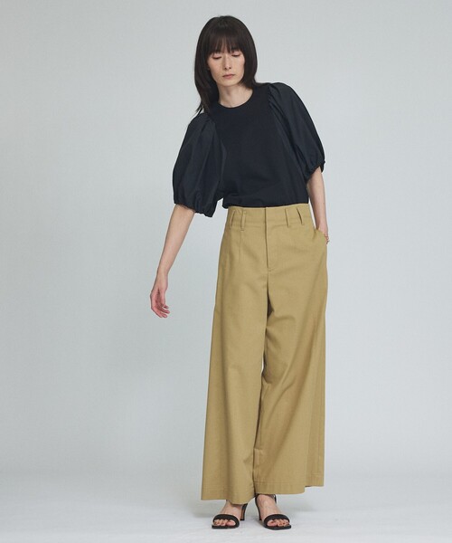 qualite(カリテ)の「TCツイルワイドパンツ(その他パンツ・レディース・ブラック/ベージュ・38/36)」の3枚目の写真