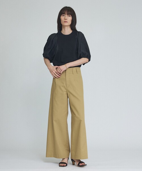 qualite(カリテ)の「TCツイルワイドパンツ(その他パンツ・レディース・ブラック/ベージュ・38/36)」の19枚目の写真