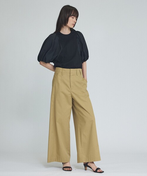 qualite(カリテ)の「TCツイルワイドパンツ(その他パンツ・レディース・ブラック/ベージュ・38/36)」の20枚目の写真