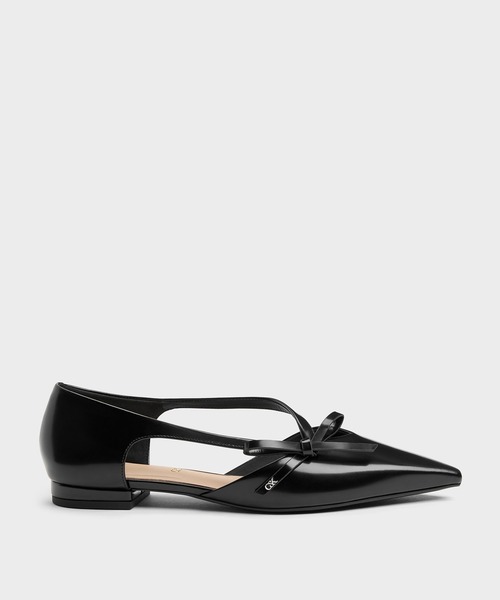 CHARLES & KEITH(チャールズ & キース)の「Anastasia アナスタシア レザー ドルセイ フラット(パンプス・レディース・ブラック系その他7・24.5cm/23cm/25cm)」の1枚目の写真